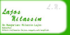 lajos milassin business card